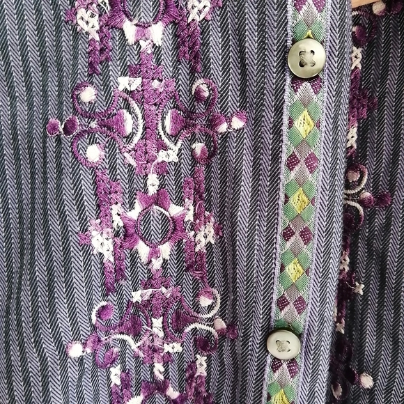 Robert Graham Men's Embroidered Purple Button Up Classic Fit XL - Picture 3 of 17